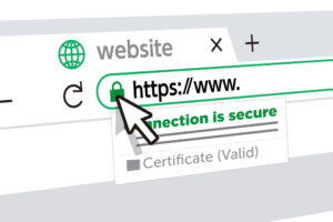 SSL Certificate in the web browser url bar.